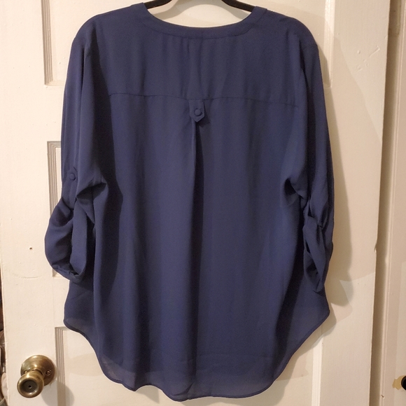 NWT Torrid Navy Georgette Blouse - 1X - Picture 6 of 8